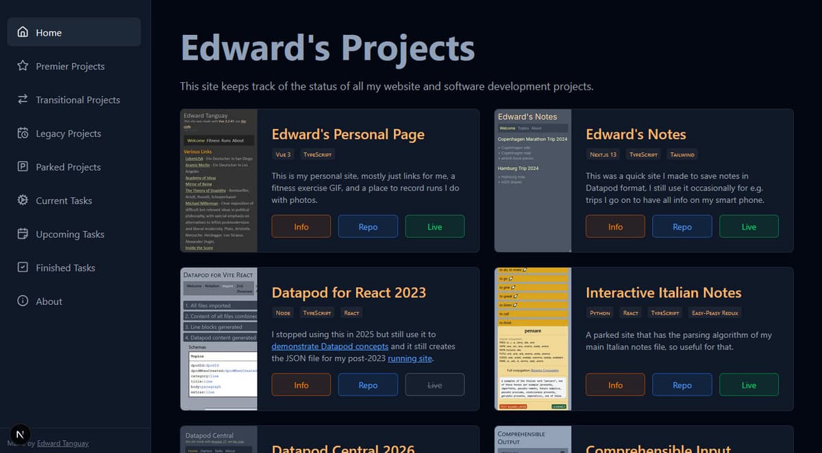 Edward's Projects 2026 - Desktop Preview