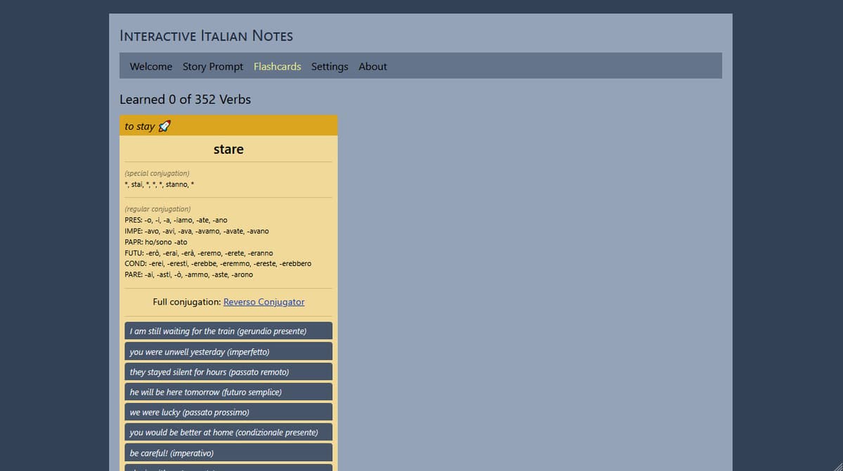 Interactive Italian Notes - Desktop Preview