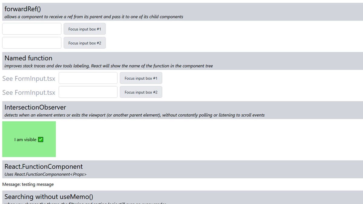 React Tech Showcase - Desktop Preview