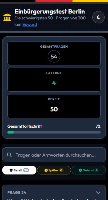 Einbürgerungstest App - Mobile