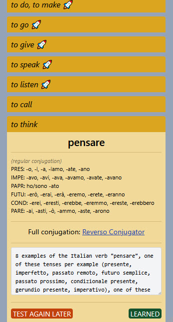 Interactive Italian Notes - Mobile