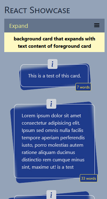 React Showcase - Mobile